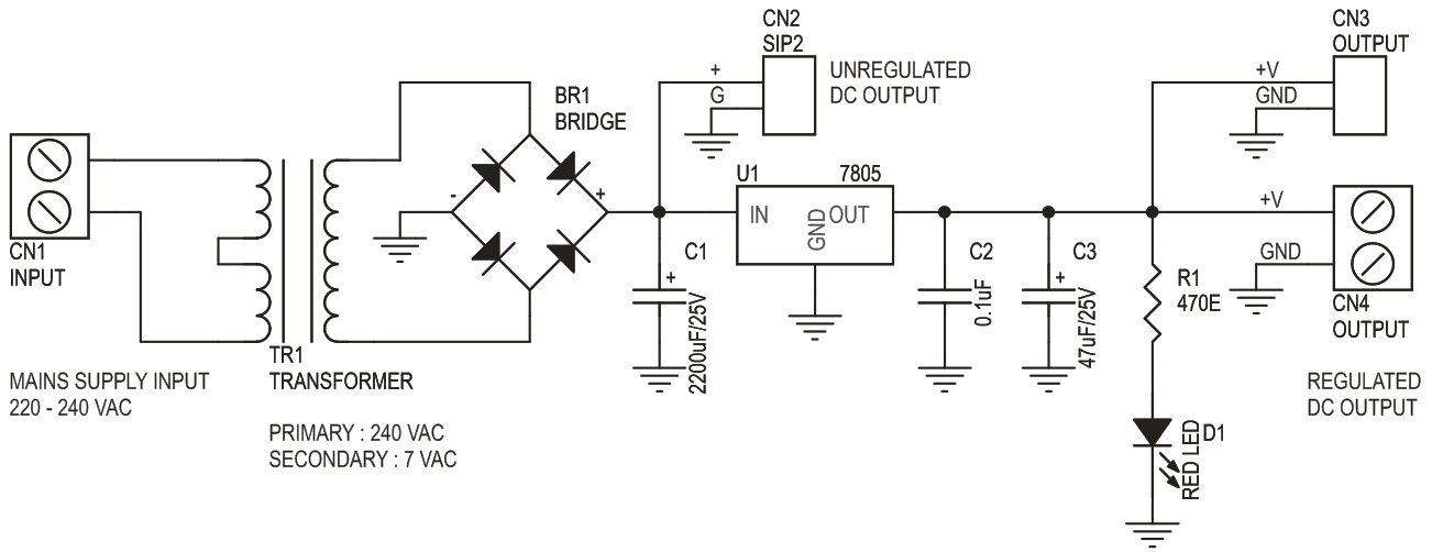 5V 1A Regulated Power Supply with On Board Transformer (3)
