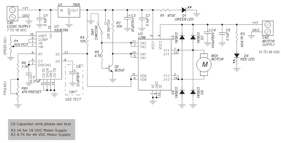 DC Motor Speed &  Direction Controller Using L298 and SG3525 (4)