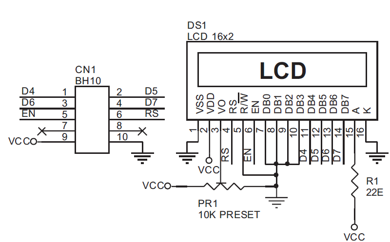 LCD ADTPTER BOARD 16X2 (2)