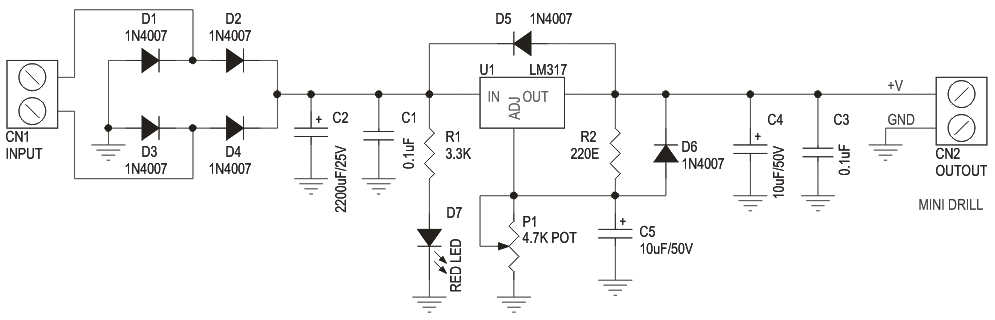 MINI DRILL SPEED CONTROLLER USING LM317 (3)