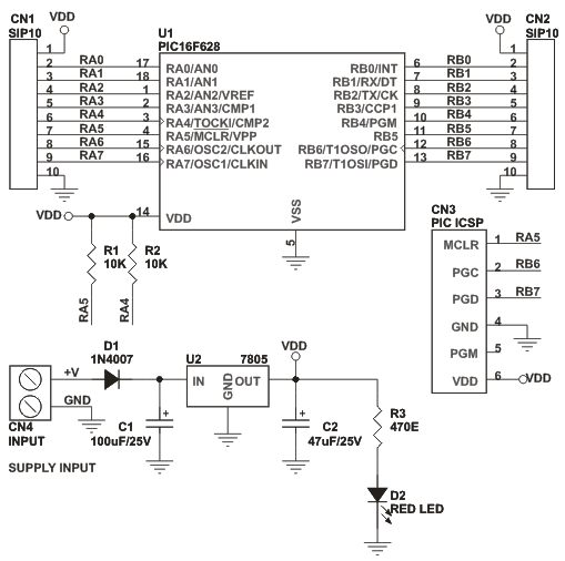 Multipurpose 18 PIN (16F628A) Micro-controller development board from Microchip (2)