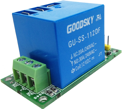 ONE CHANNEL HIGH CURRENT RELAY BOARD WITH ONBOARD 7805 REGULATOR OPTICALLY ISOLATED INPUT  (2)